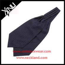 China Hersteller Polyester Jacquard gewebt Polka Dot Ascot Krawatte Cravats für Männer